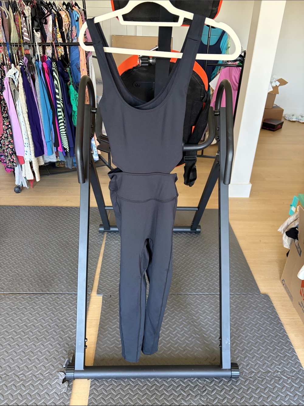 FP Movement by Free People Black Sleeveless Performance Jumpsuit with Scoop Neck